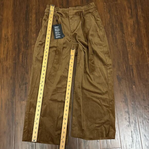 NWT VERO MODA Londyn Paperbag Corduroy Culottes Belted in Camel Tan Preppy - Picture 15 of 16